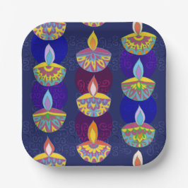 Plato De Papel Lámparas Diwali Diya