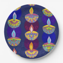 Plato De Papel Lámparas Diwali Diya