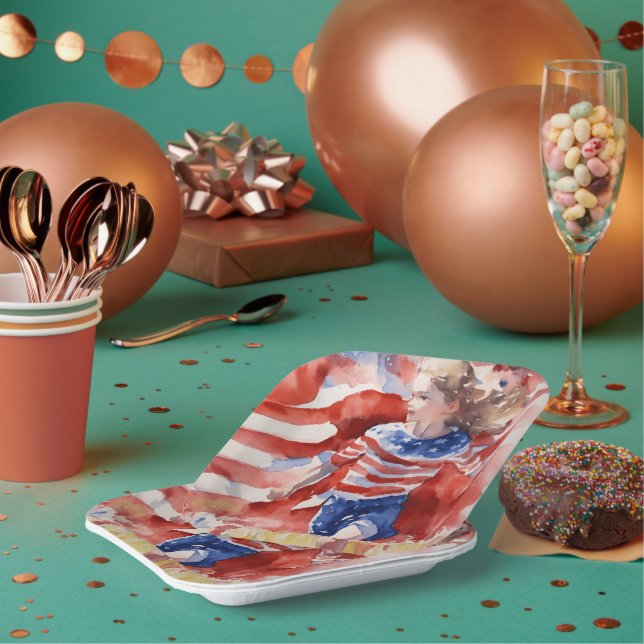 Plato De Papel Land of free Line (Multi)