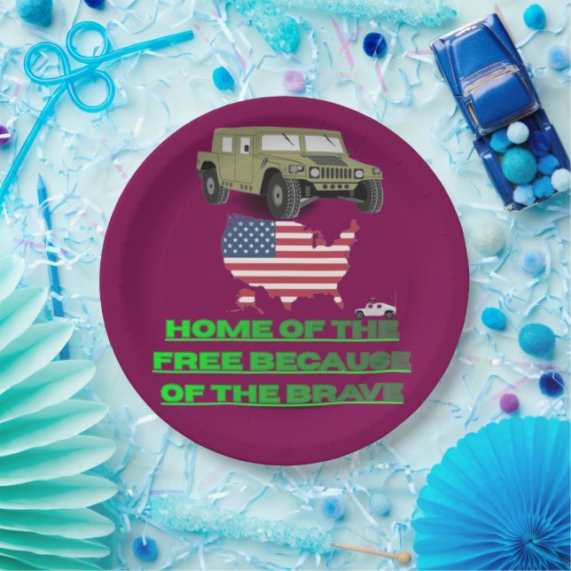 Plato De Papel Land of free Line wine  (Fiesta)