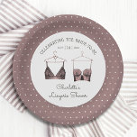 Plato De Papel Lápiz de color rosa negro de encaje acuático ducha<br><div class="desc">Lingerie Bridal Shower Plates de papel de papel de papel de papel de color negro rosa de encaje con su fiesta de lencería personalizada,  fiesta de tocador o ducha de novia en un guión elegante. Personalice editando el texto en los cuadros de texto proporcionados. Creado por ©Evco Studio www.zazzle.com/store/evcostudio</div>