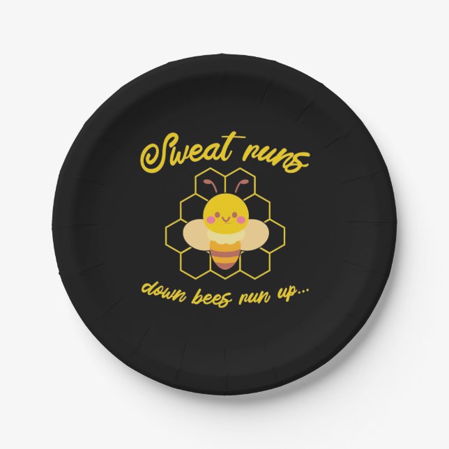 Plato De Papel Las abejas se caen corriendo (Anverso)