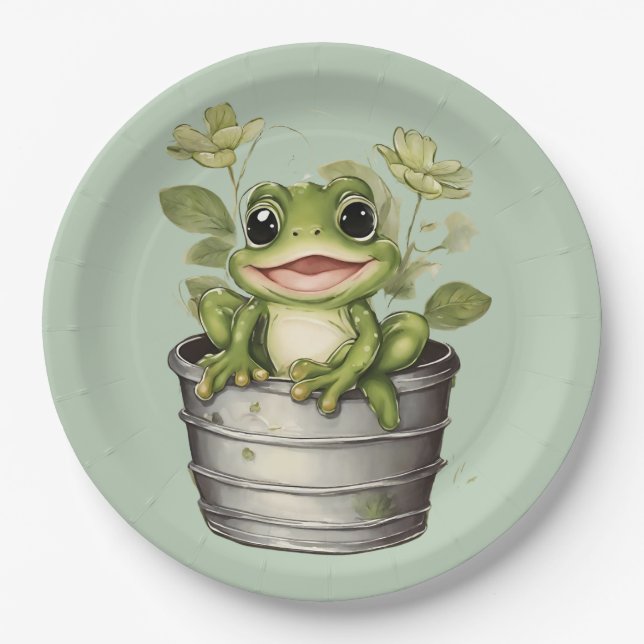 Plato De Papel Las almohadillas lirio de la vida (Anverso)