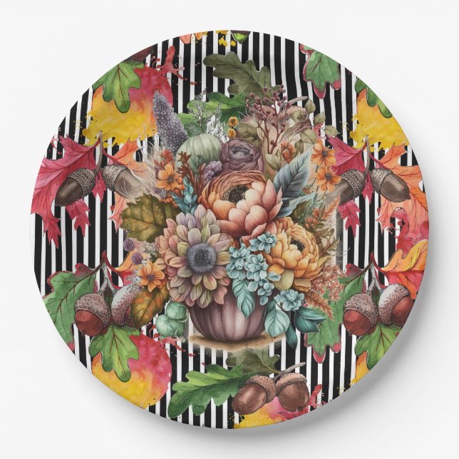 Plato De Papel Las bellotas en otoño (Anverso)