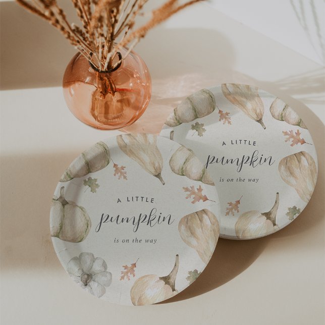 Plato De Papel Las calabazas blancas rusas caen en Baby Shower (Subido por el creador)