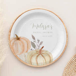 Plato De Papel Las calabazas de Boho caen en la ducha de novia