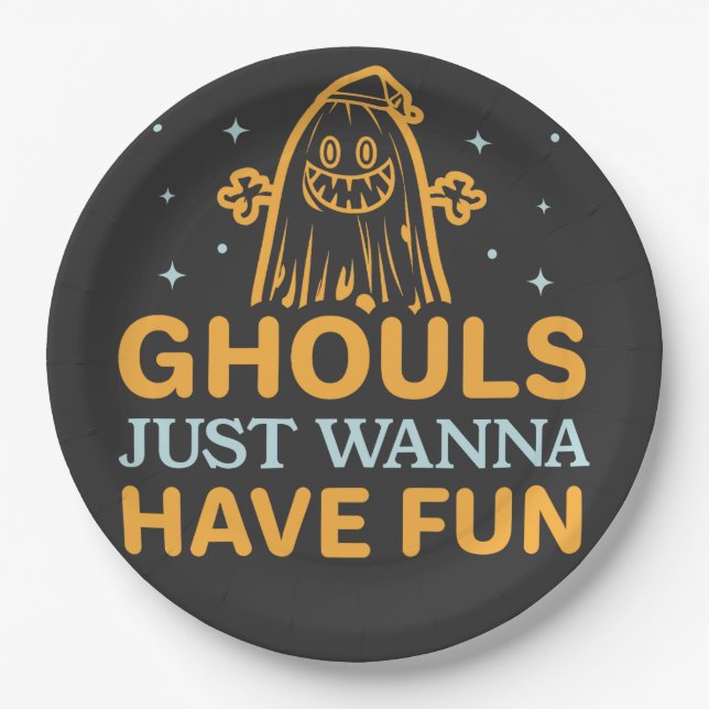 Plato De Papel ¡Las Chicas Solo Quieren Divertirse! Halloween (Anverso)