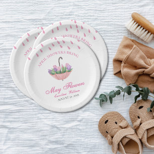 Plato De Papel Las duchas rosadas de abril traen la flor de mayo