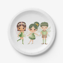 Plato De Papel Las hadas vestidas de verde