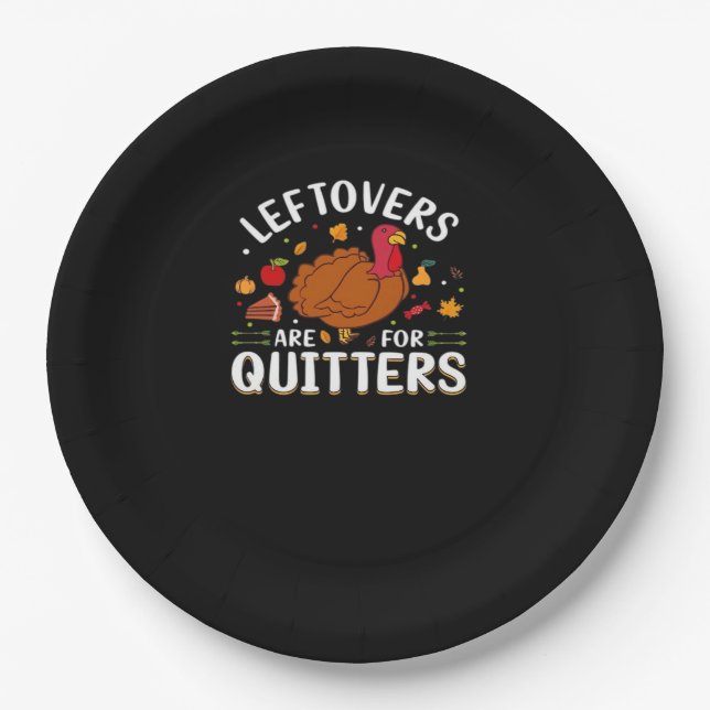 Plato De Papel Las Leftovers Son Para Quitters Guay Minimal (Anverso)