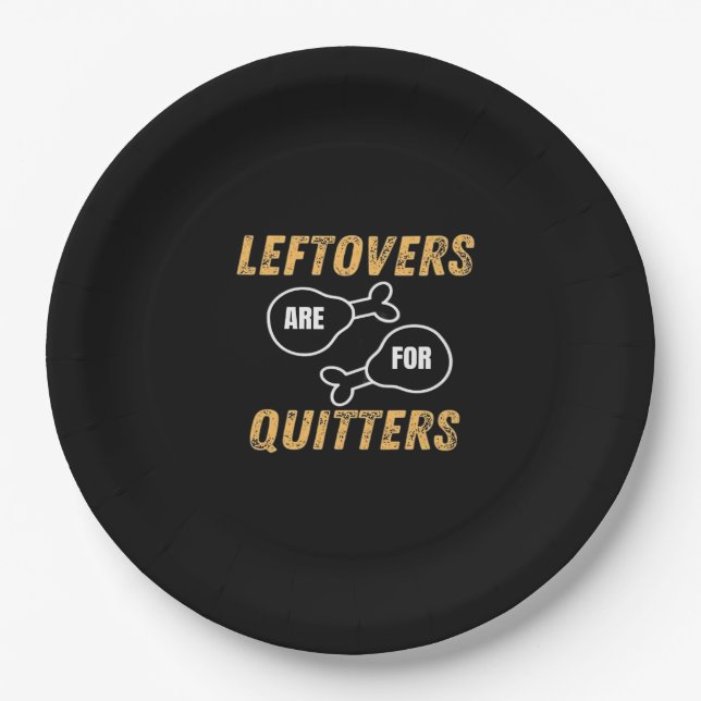 Plato De Papel Las Leftovers Son Para Quitters Retro Graphic (Anverso)