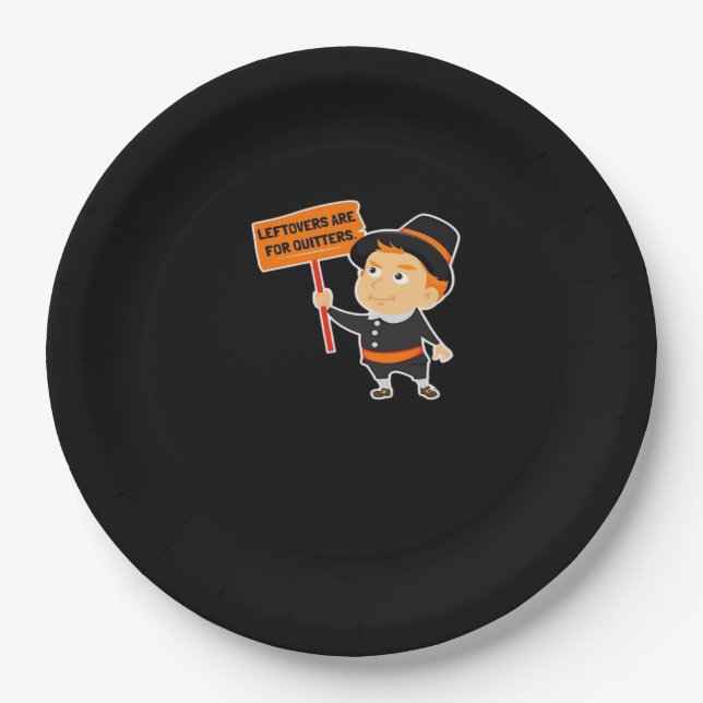 Plato De Papel Las Leftovers Son Para Quitters Thankending Classi (Anverso)