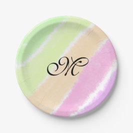 Plato De Papel Las líneas de color de arcoiris estriberas agregan