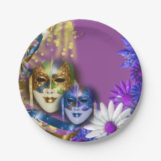 Plato De Papel Las máscaras venecianas del quinceanera de la