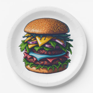 Plato De Papel Las mejores hamburguesas aquí