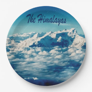 Plato De Papel Las montañas del Himalaya con texto