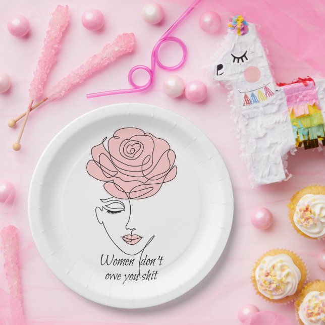 Plato De Papel Las mujeres no te deben placas de papel (Fiesta)