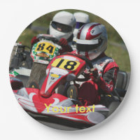 Las placas de papel del fiesta de Karting van