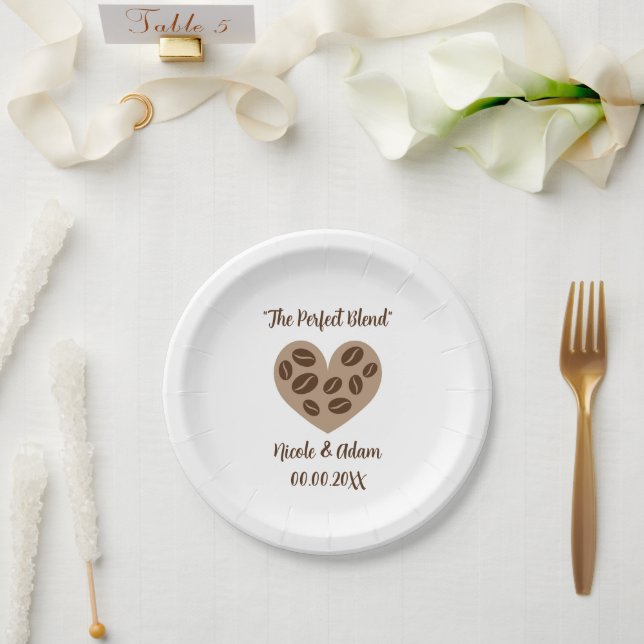 Plato De Papel Las placas de papel del personalizado de mezcla pe (Boda)