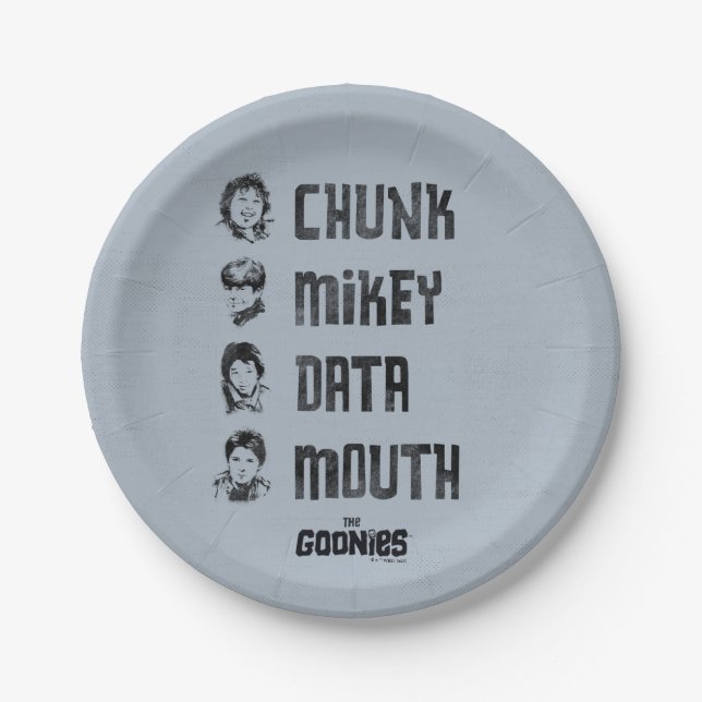 Plato De Papel Las tonterías | Chunk, Mikey, Data, Mouth (Anverso)