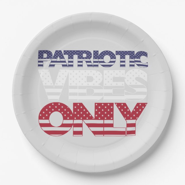 Plato De Papel Las vibraciones patrióticas son solo estrellas y l (Anverso)