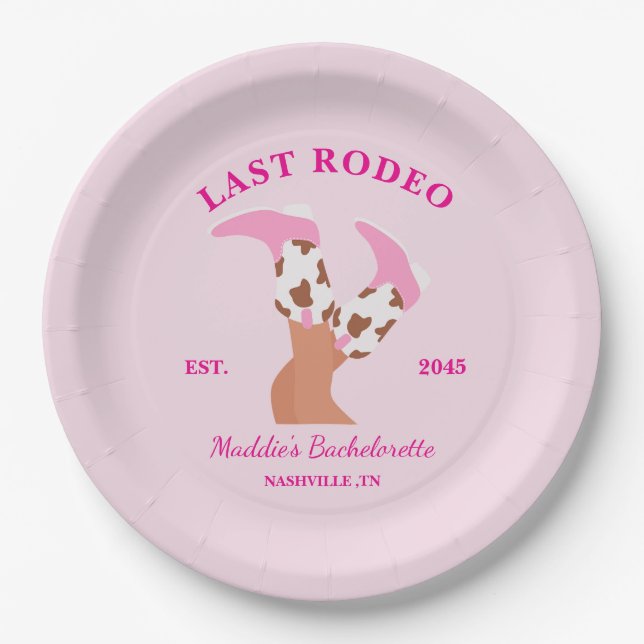 Plato De Papel Last Rodeo Bachelorette Party  (Anverso)