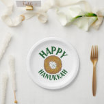 Plato De Papel Latkes Felices Fiestas Judías en Hanukkah Chanukah<br><div class="desc">El diseño presenta un original ilustracion de marca de un delicioso panqueque de patata de latke con crema agria, un producto básico de la cocina judía de vacaciones. ¡Ideal para las celebraciones de Hanukkah! Este diseño de latkes de Chanukah también está disponible en otros productos. En esta tienda también hay...</div>