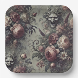 Plato De Papel Laugh Lines - Floral gótica