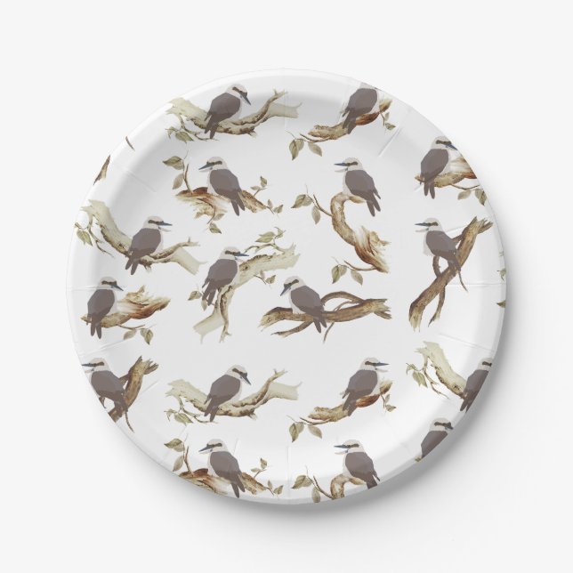 Plato De Papel Laughing Kookaburra Australian Bird Eucalyptus (Anverso)