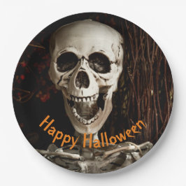 Plato De Papel Laughing Skeleton Halloween