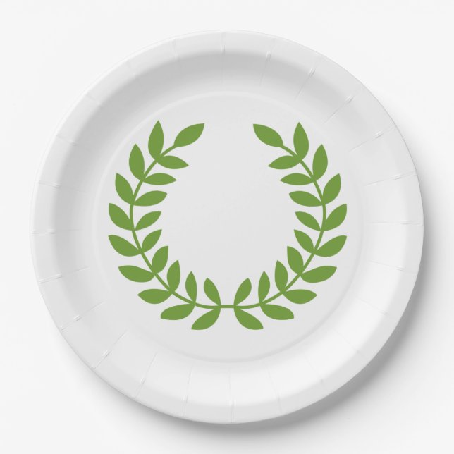 Plato De Papel Laurel Wreath (Símbolo griego antiguo) (Anverso)