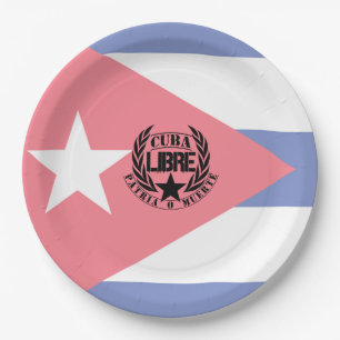 Plato De Papel Laureles de Cuba Libre Motto