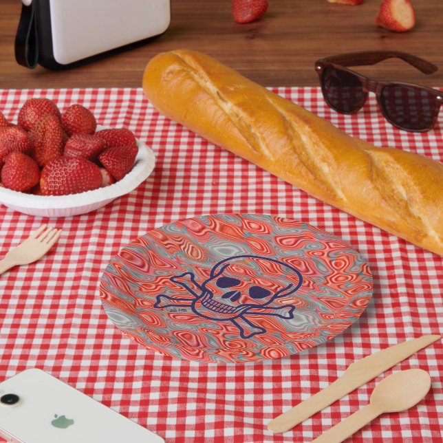 Plato De Papel Lava Placas de papel de cráneo (Picnic)