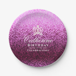 Plato De Papel Lavanda de la Corona brillante