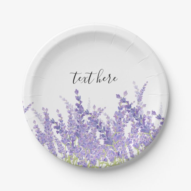 Plato De Papel lavanda, elegante, moderno, moderno, floral, viole (Anverso)