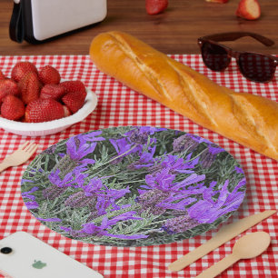 Plato De Papel Lavanda morada española florece floral
