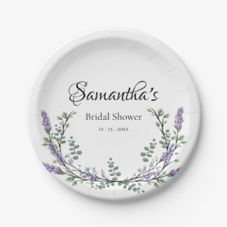 Plato De Papel Lavanda y Eucalipto