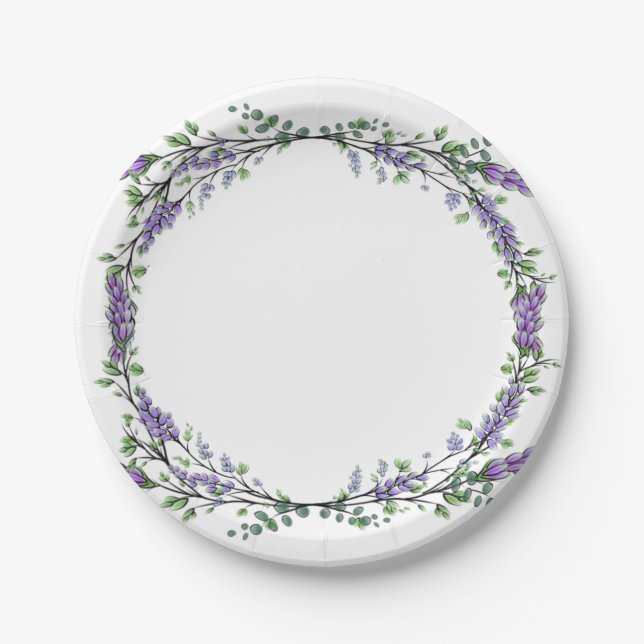 Plato De Papel Lavanda y Eucalipto (Anverso)