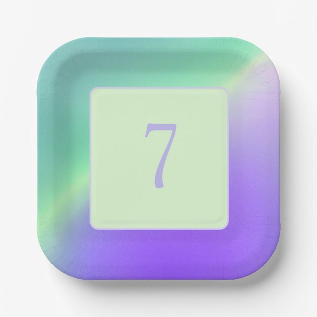 Plato De Papel Lavanda y placas de papel verde (Anverso)