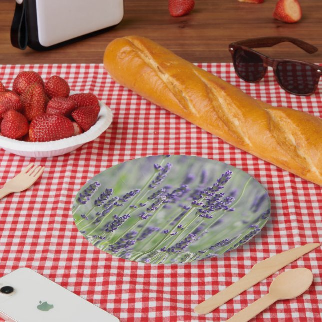 Plato De Papel Lavender florece (Picnic)