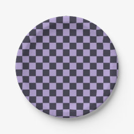 Plato De Papel Lavender haze checkerboard pattern