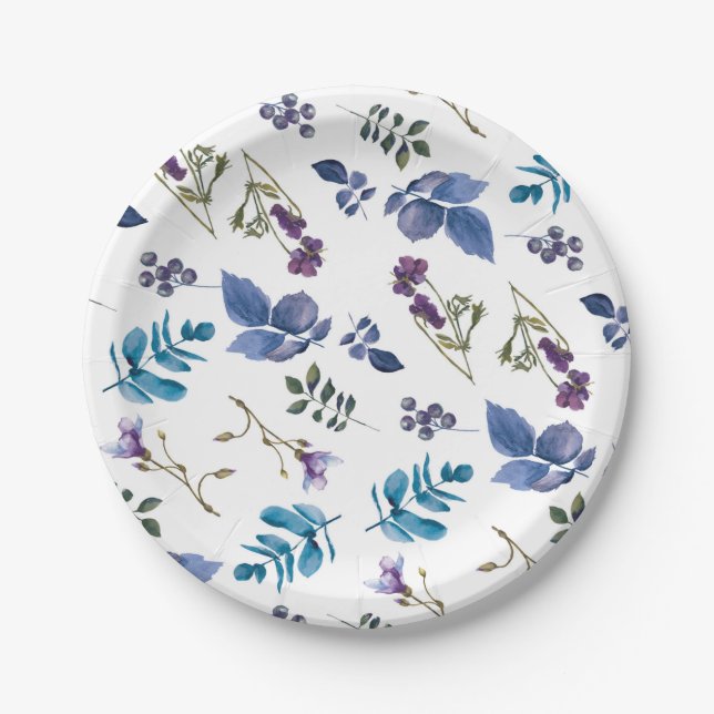 Plato De Papel Lavender Lilac Purple Iris Spring Moda Floral (Anverso)