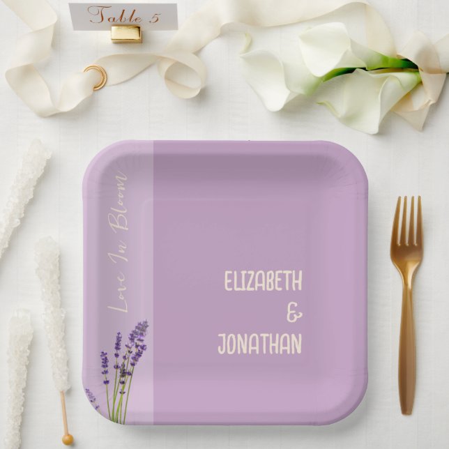 Plato De Papel Lavender Love Boda (Boda)