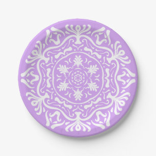 Plato De Papel Lavender Mandala