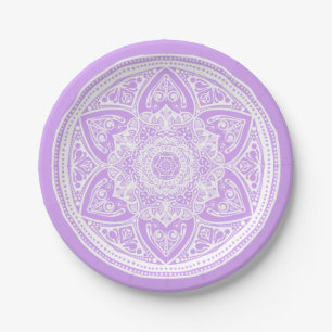 Plato De Papel Lavender Mandala
