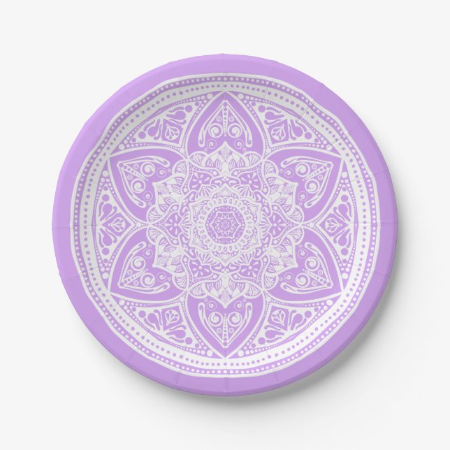 Plato De Papel Lavender Mandala (Anverso)