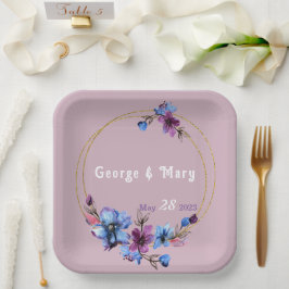Plato De Papel Lavendra Circle Boda
