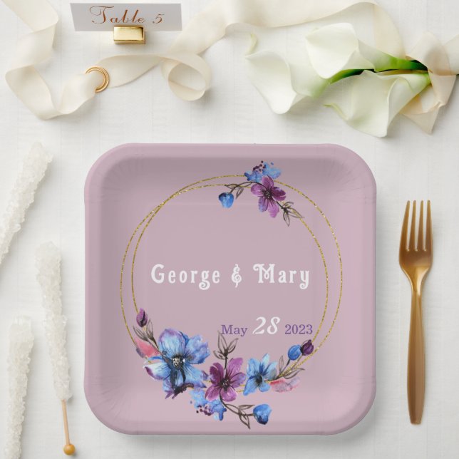Plato De Papel Lavendra Circle Boda (Boda)