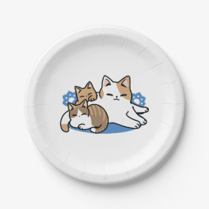 Plato De Papel Laze Furr Days - Diseño de gatos perezosos