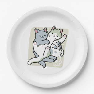 Plato De Papel Laze Furr Days - Diseño de gatos perezosos